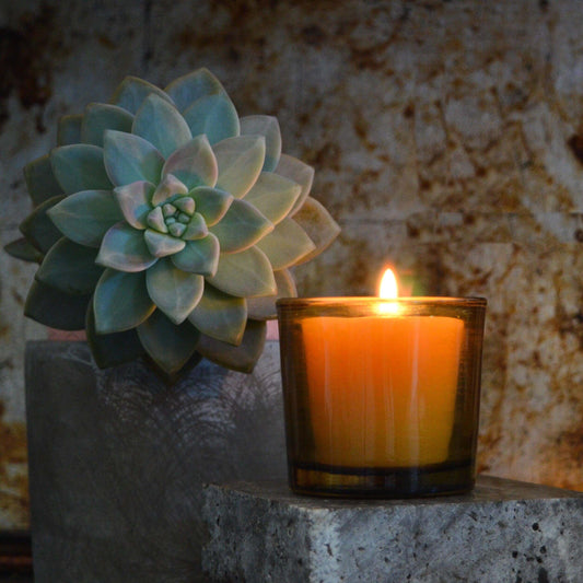 beeswax votives and candles holder in light amber