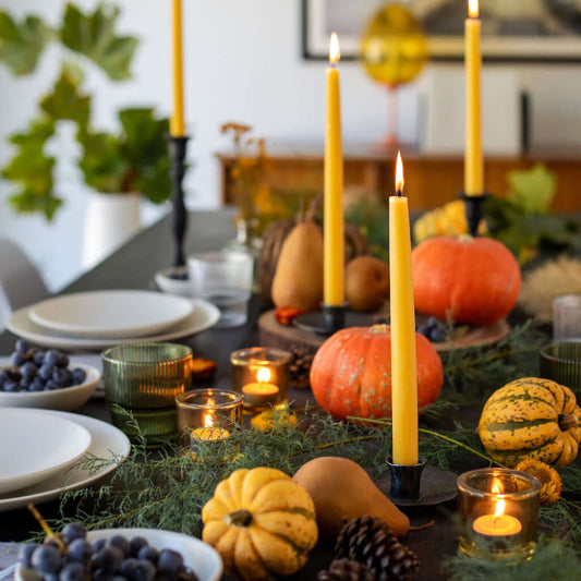 thanksgiving taper candles bluecorn