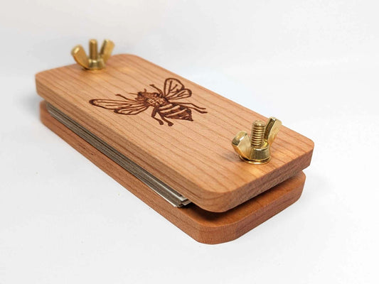 Pocket Flower Press with Hand-Drawn Bee Design