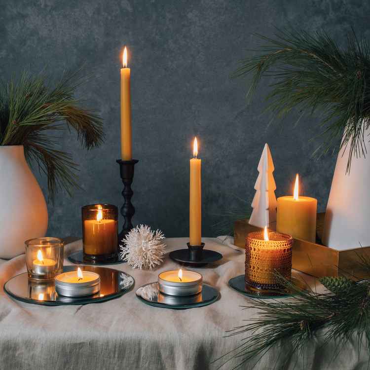 Beeswax Holiday Candles & Holders - Bluecorn Candles