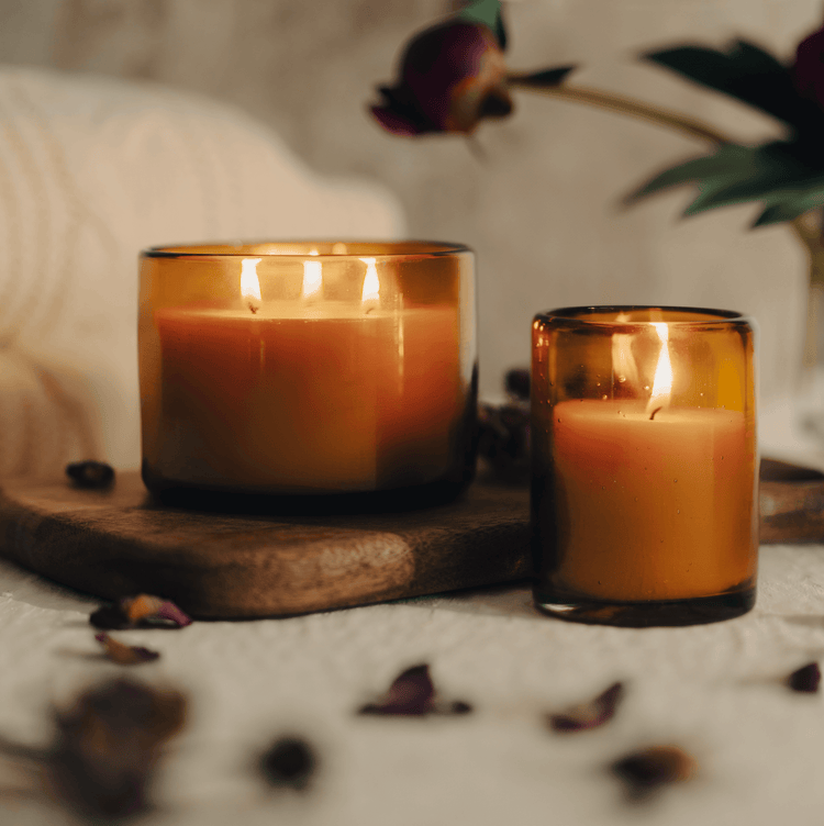 glass candle holders beeswax candles