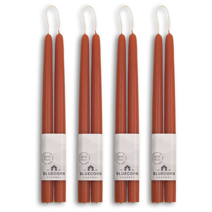 Clearance Candles - 4-Pair Terracotta Hand-Dipped beeswax tapers with white background