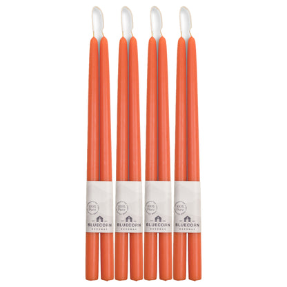 Clearance Candles - 4-Pair 16" Apricot  Hand-Dipped beeswax tapers with white background