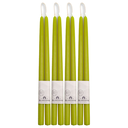 tall candles light green candles taper candles bluecorn candles beeswax candles