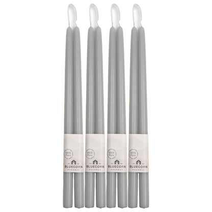 Clearance Candles - 4-Pair Gray Hand-Dipped beeswax tapers with white background