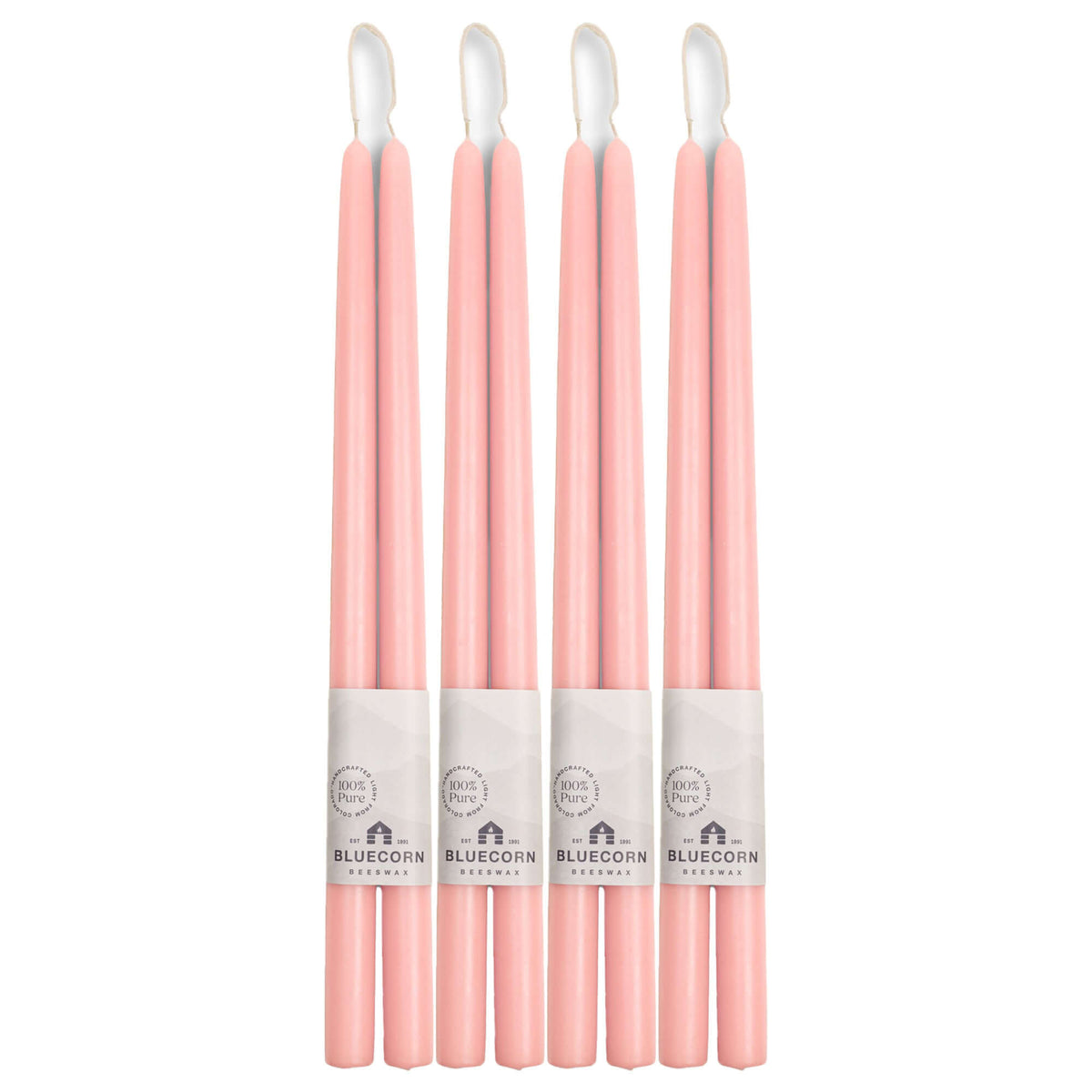 bluecorn candles tall pink candlesticks beeswax taper candles