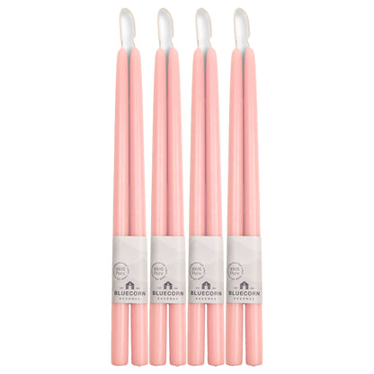 bluecorn candles tall pink candlesticks beeswax taper candles
