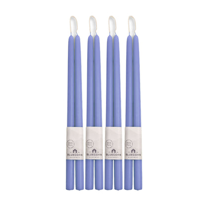 Clearance Candles - 4-Pair light purple Hand-Dipped beeswax tapers with white background