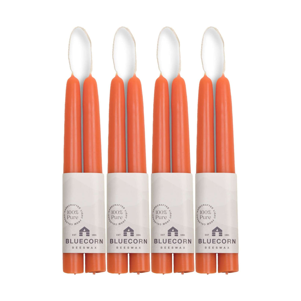 bluecorn candles peach apricot taper candles pure beeswax tapers