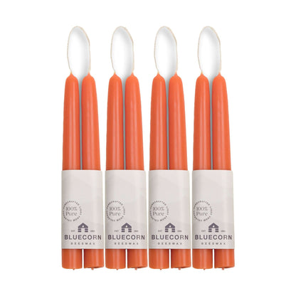 bluecorn candles peach apricot taper candles pure beeswax tapers