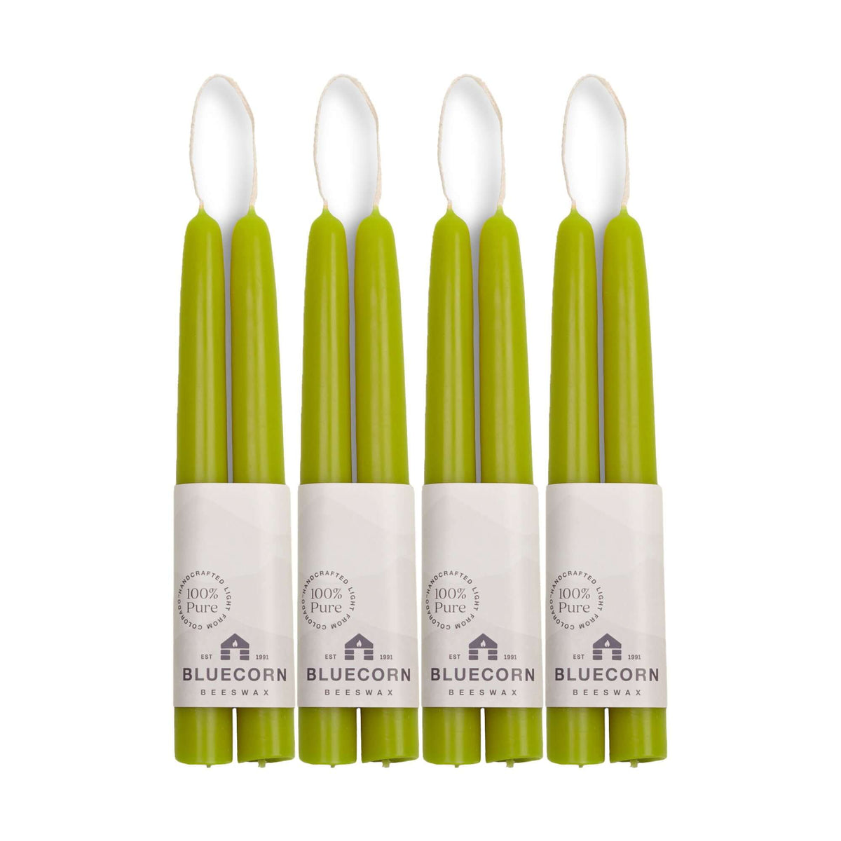 bluecorn candles light green taper candles pure beeswax candles