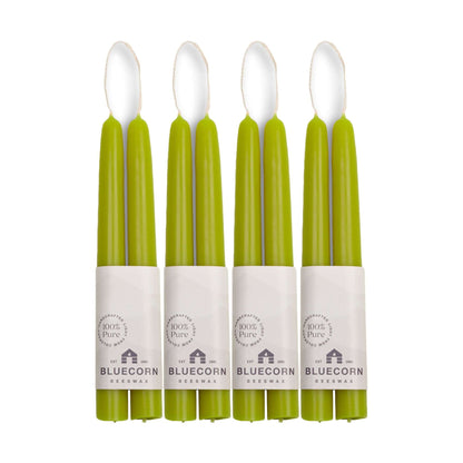 bluecorn candles light green taper candles pure beeswax candles