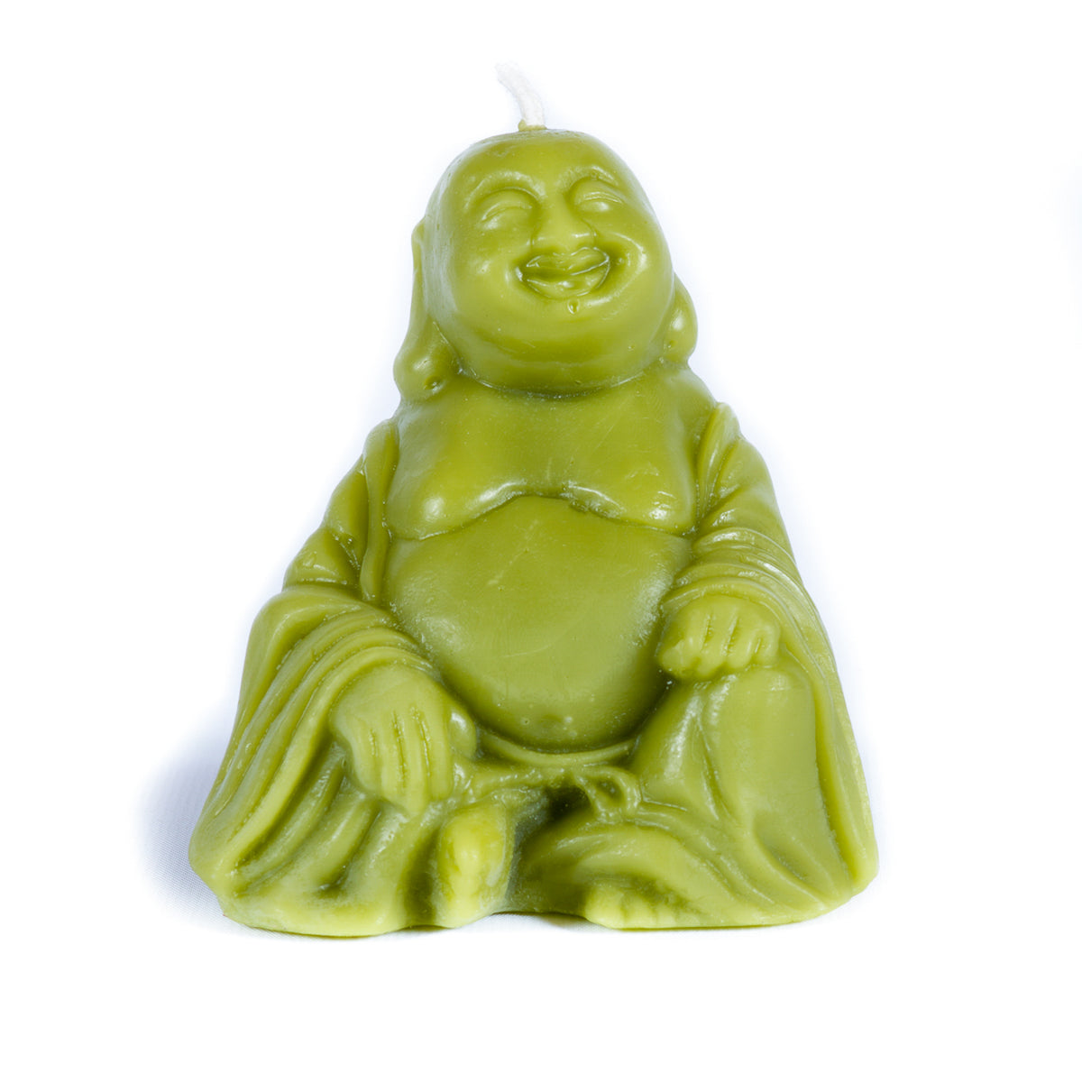 Pistachio Buddha Candle with White Background