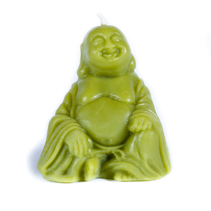 Pistachio Buddha Candle with White Background