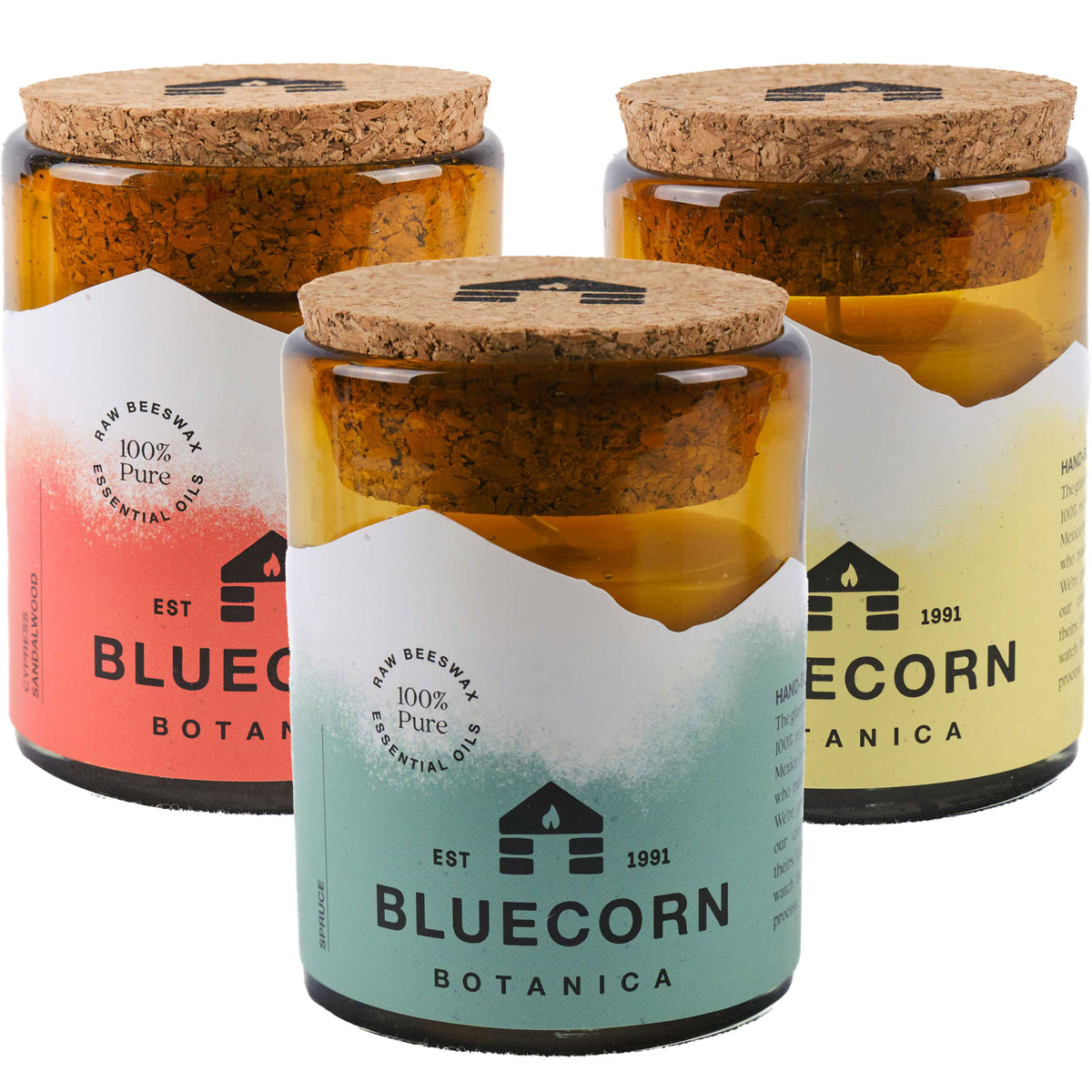 scented beeswax candles in blown glass jars bluecorn candles