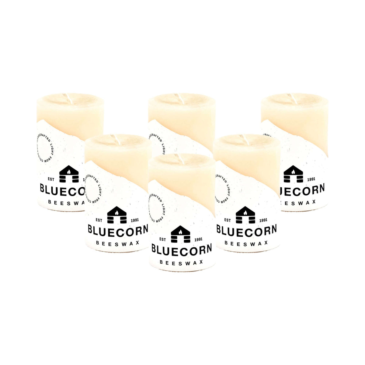 ivory beeswax pillar candles from bluecorn bulk discounted 6-pack white beeswax candles