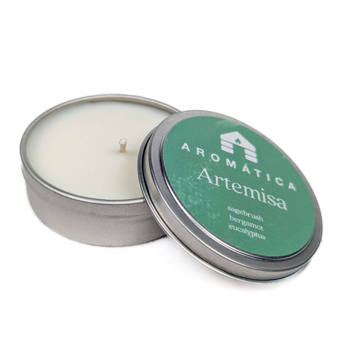 sagebrush bergamot and eucalyptus scented sample tin candle bluecorn
