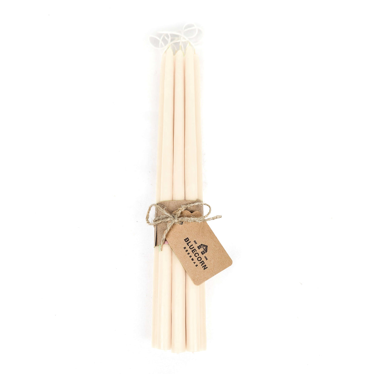Ivory white thin beeswax taper candles