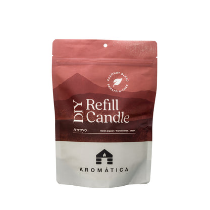 arroyo musky spicy pine scented candle refill bluecorn aromática