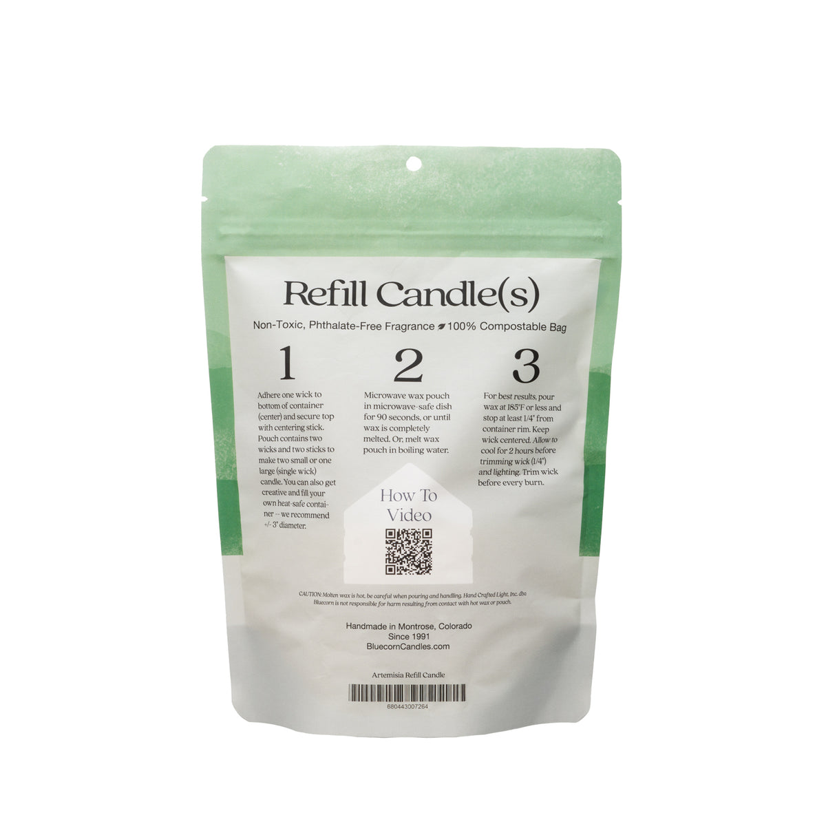 Instructions for refilling a candle with the Artemisa Aromática refill kit