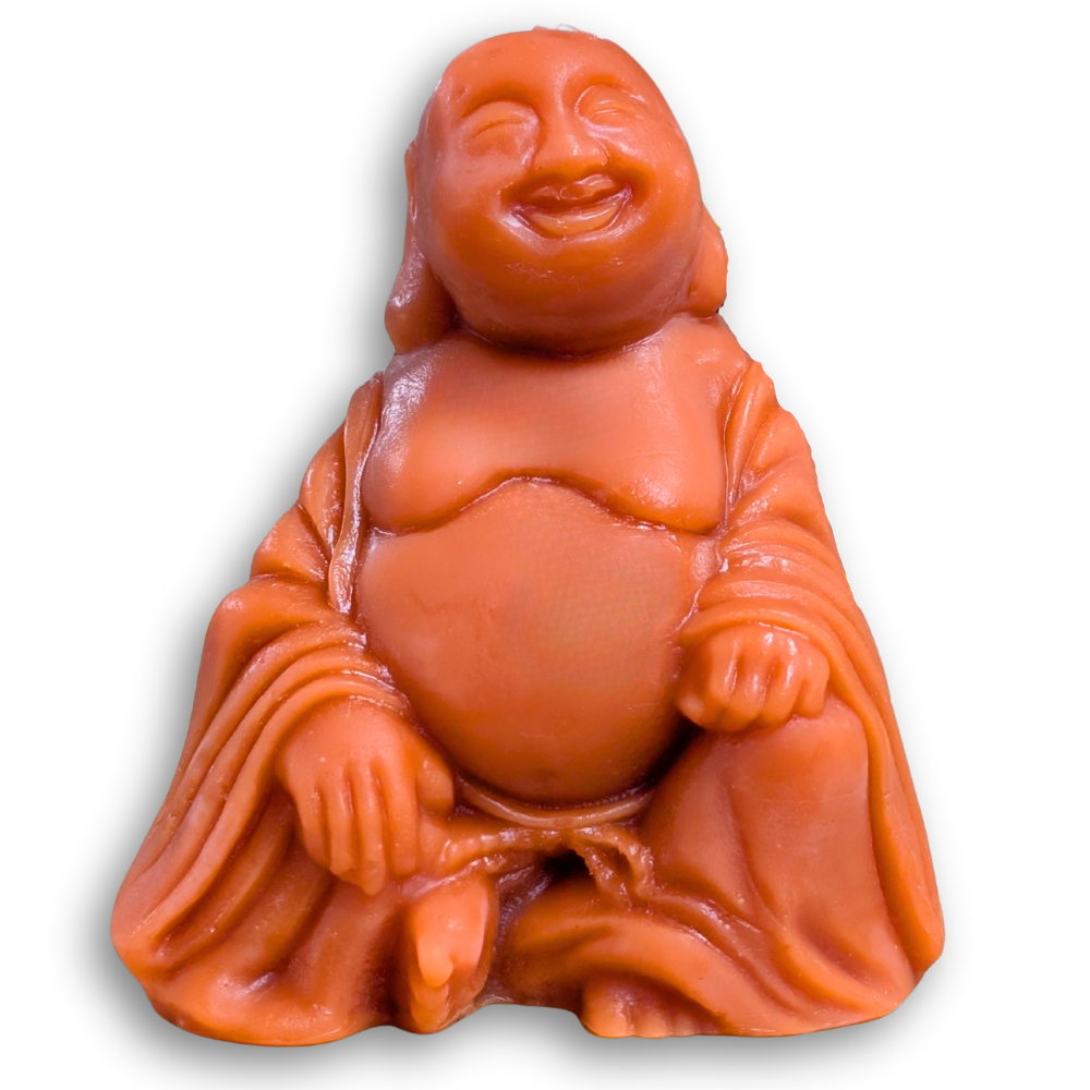 Terracotta Buddha Candle with White Background