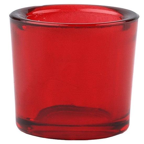 Red recycled glass votive candle holder