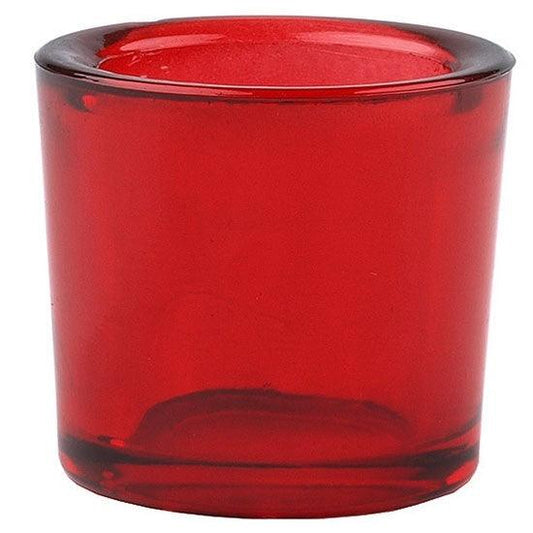 Red recycled glass votive candle holder