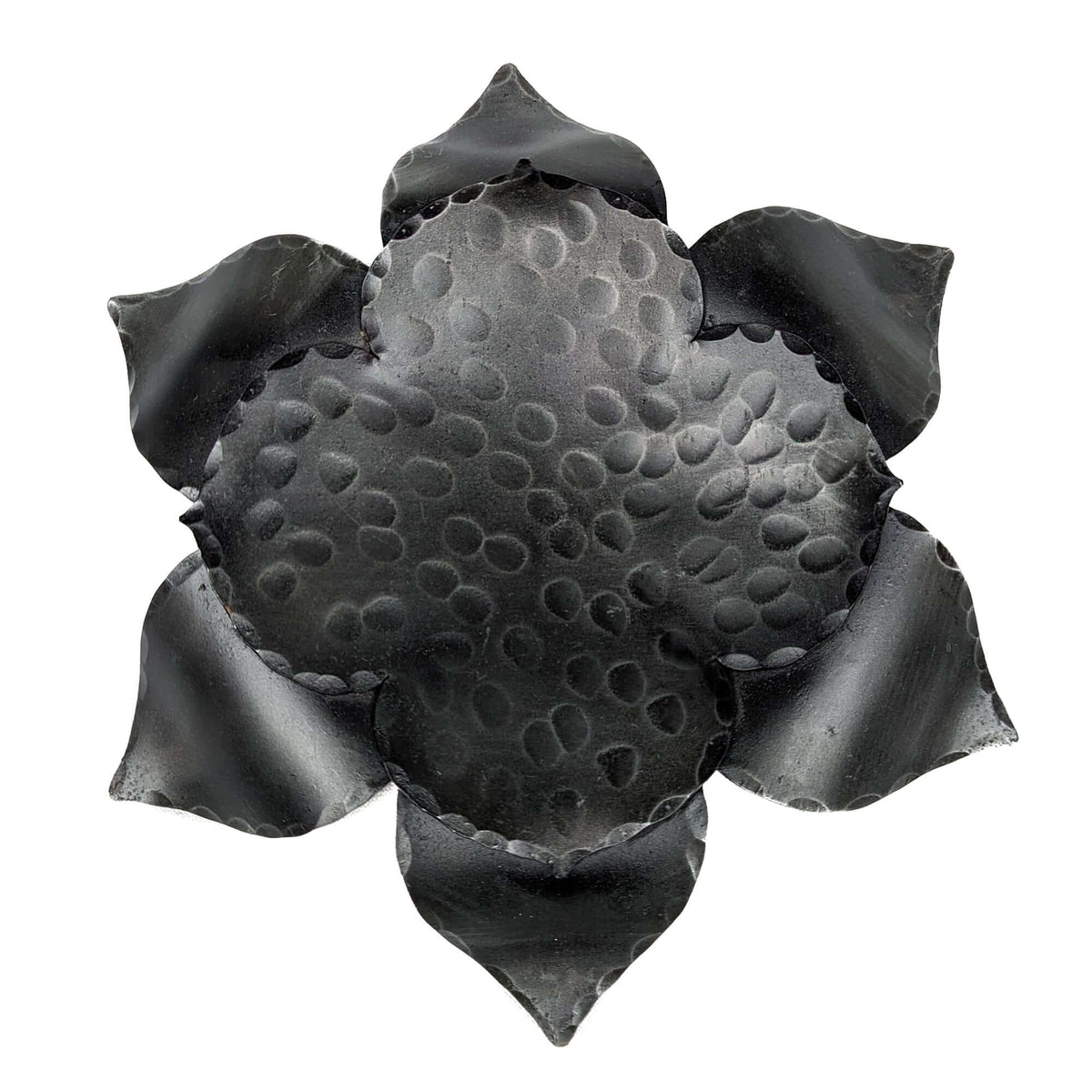 Hand Forged Lotus Pillar Base from bluecorn beeswax with white background