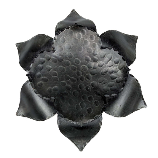 Hand Forged Lotus Pillar Base from bluecorn beeswax with white background