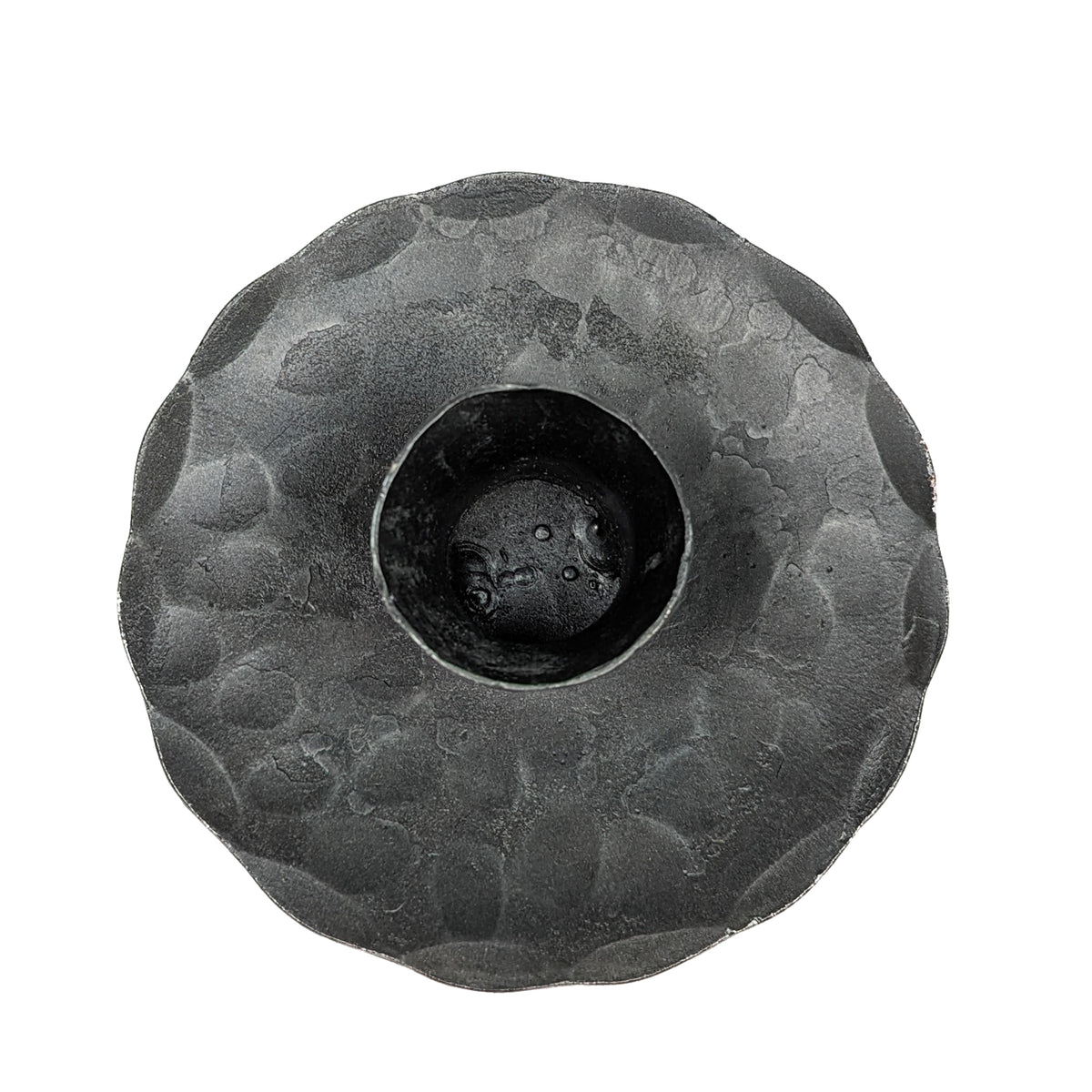 Bluecorn Beeswax Hand Forged taper holder with white background