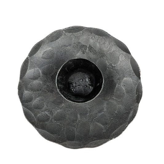Bluecorn Beeswax Hand Forged taper holder with white background