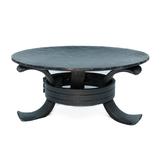 Hand Forged Pedestal Pillar Holder from Bluecorn Beeswax with white background