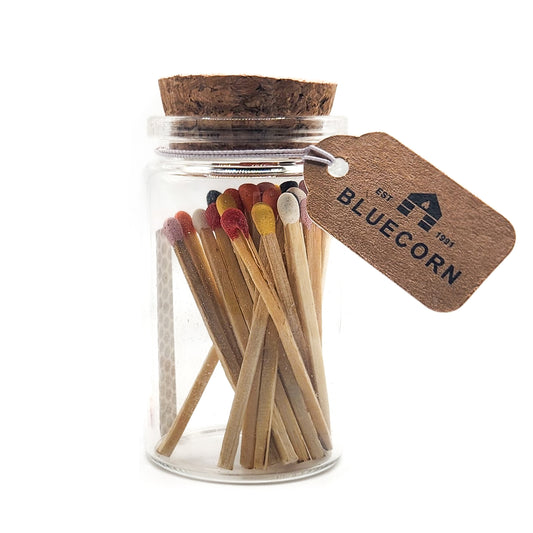 rainbow of cute matches in a reusable jar bluecorn candles