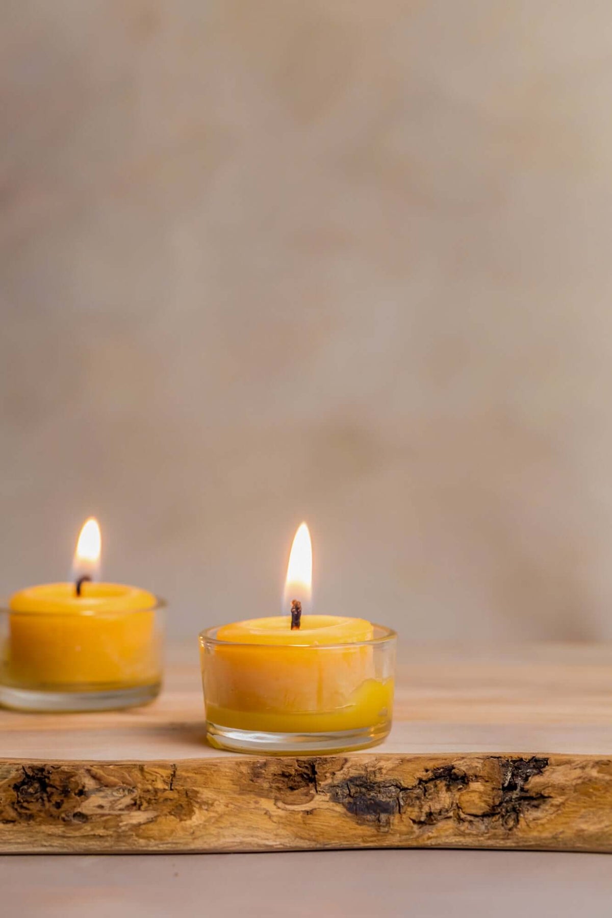 beeswax tea light candles in glass candle holders bluecorn