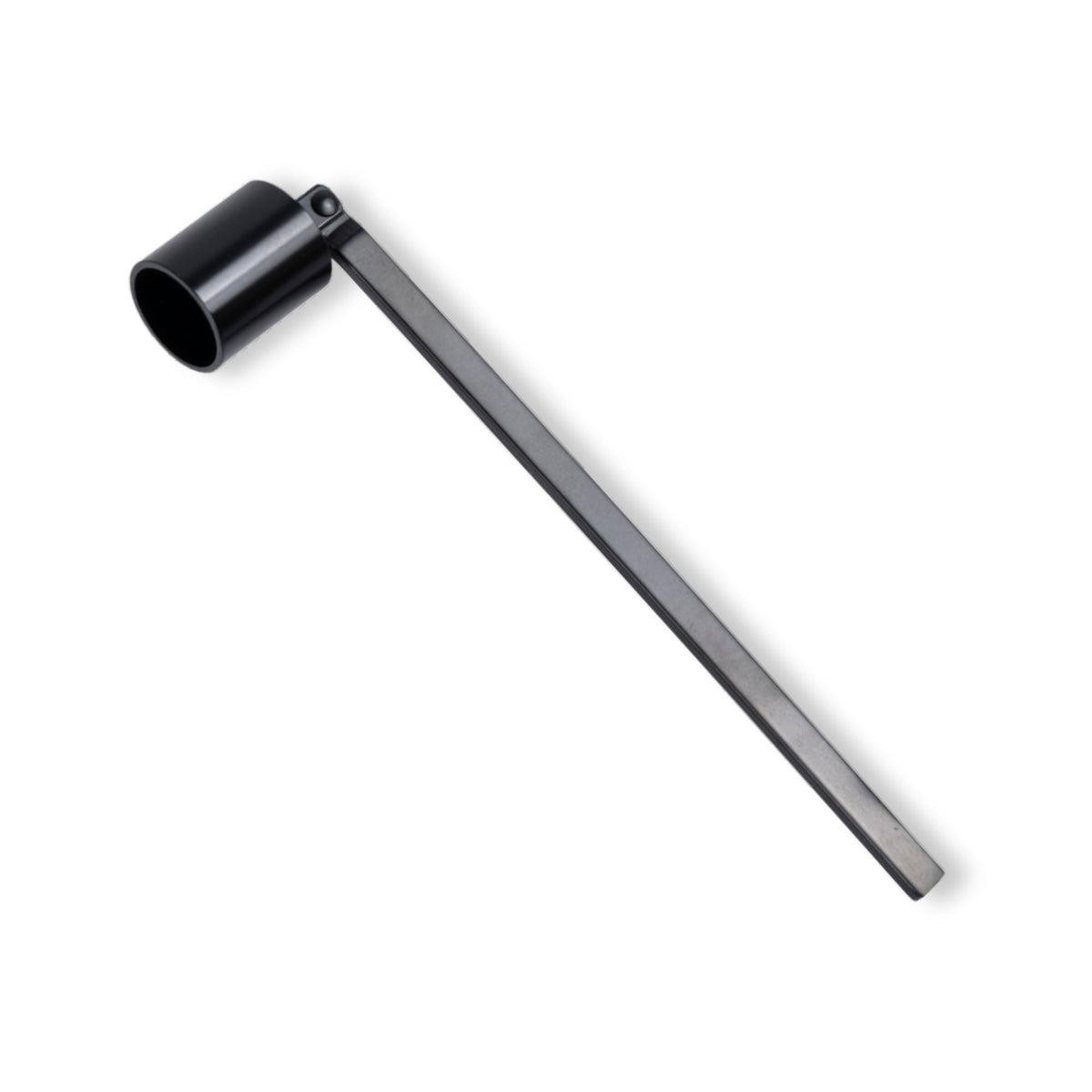 Candle snuffer tool designed to safely extinguish a burning candle without blowing melted wax.