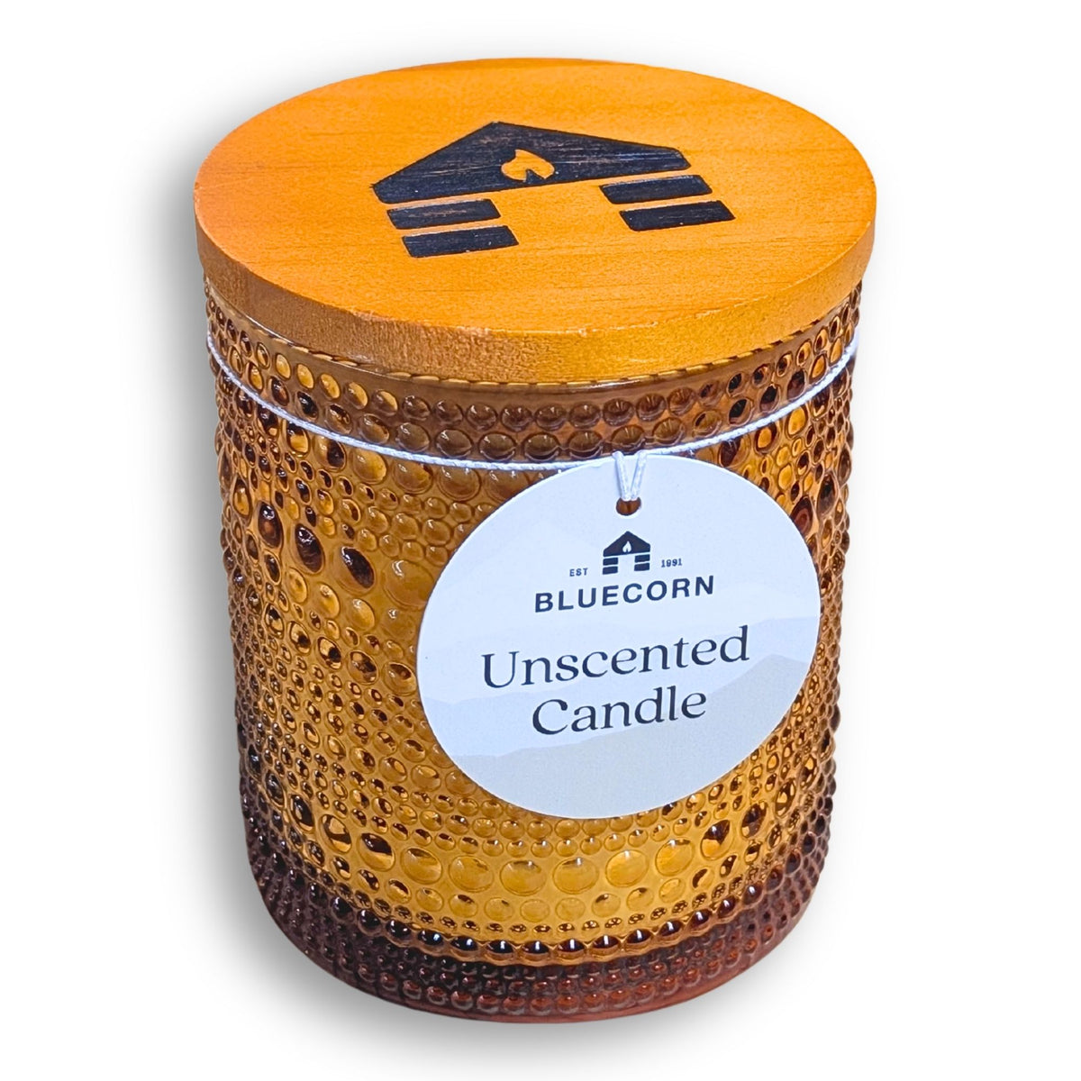 large unscented candle from bluecorn made with coconut wax