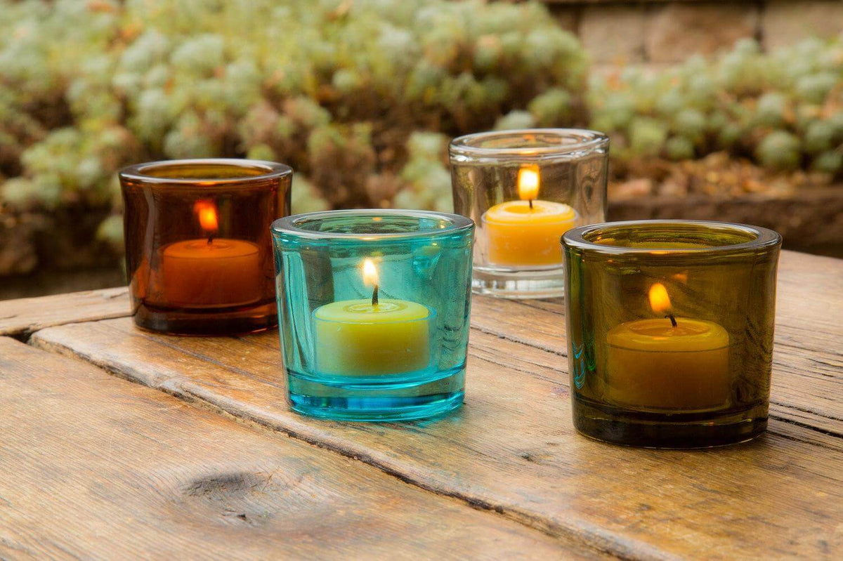 Clearance - Heavy Glass Votive & Tea Light Holders - 50% Recycled Glass - Bluecorn Candles