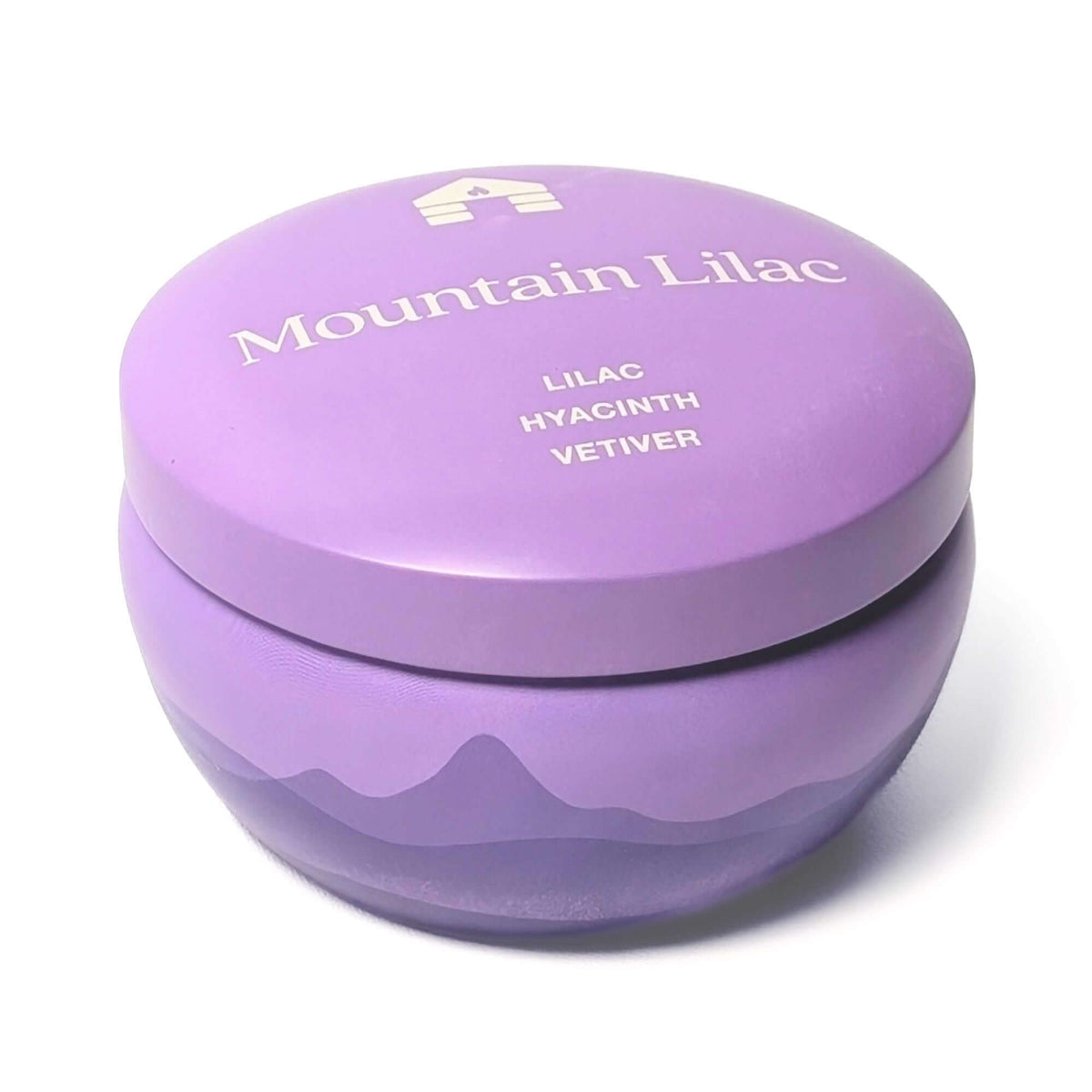 Bluecorn Aromática 8oz Mountain Lilac scented candle tin with white background