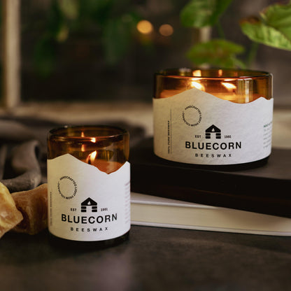 NEW Refill Candle- Pure Beeswax Candle for Blown Glass - Bluecorn Candles