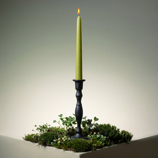 light green beeswax taper candles made of 100% pure beeswax