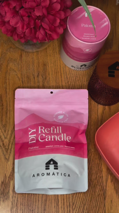 Video: how to use a Bluecorn Aromática compostable candle refill kit
