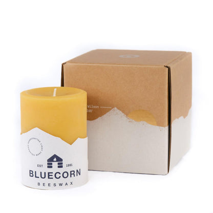 Pure Beeswax Pillar Candle Gift Box - 3" x 4" - Bluecorn Candles