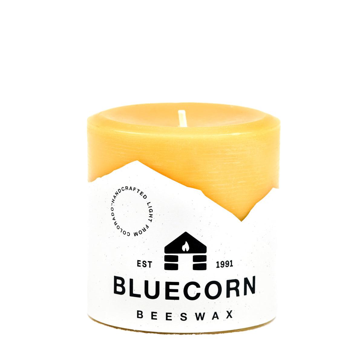 Pure Beeswax Pillar Gift Box - 4" x 4" - Bluecorn Candles